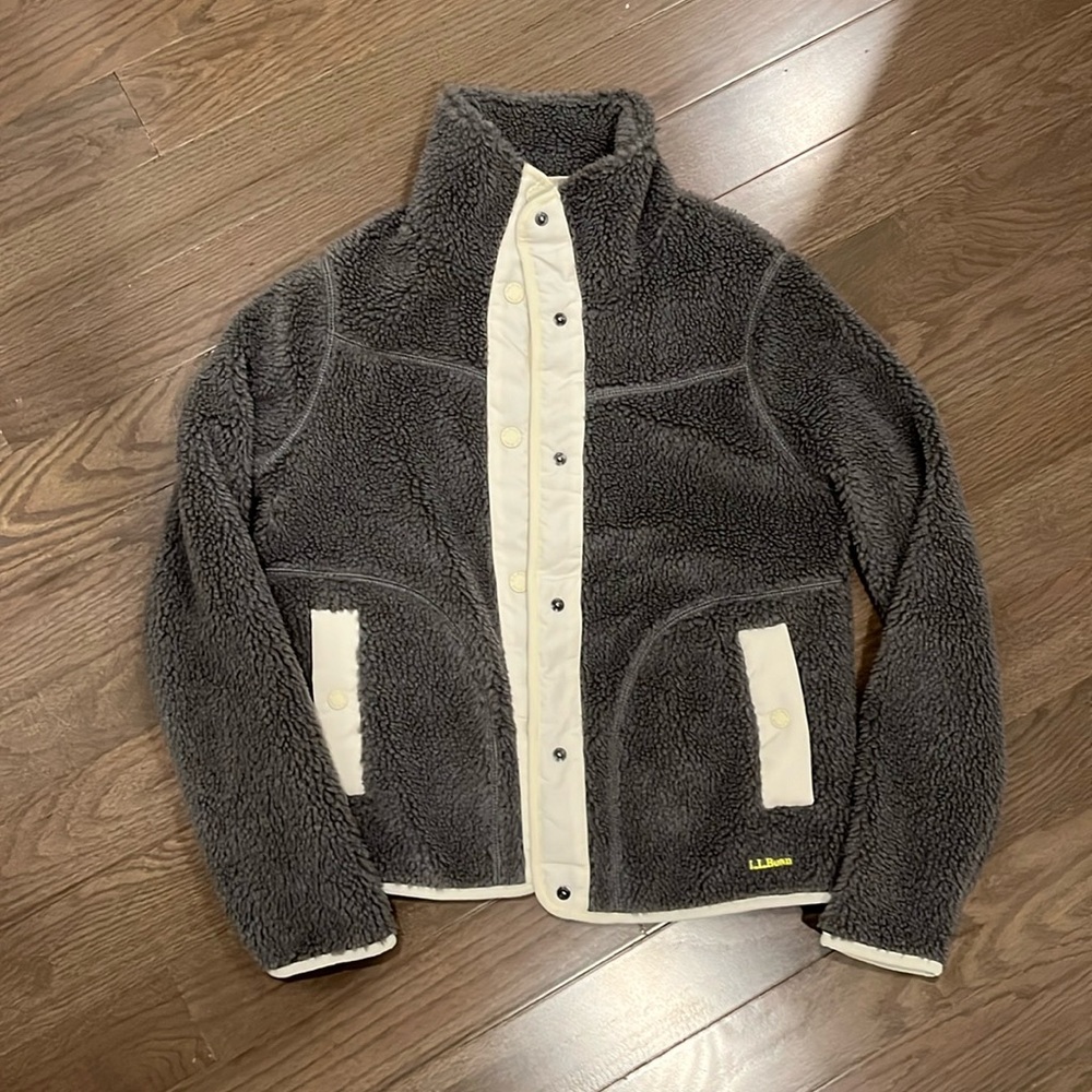 LL Bean fleece jacket - gray xs